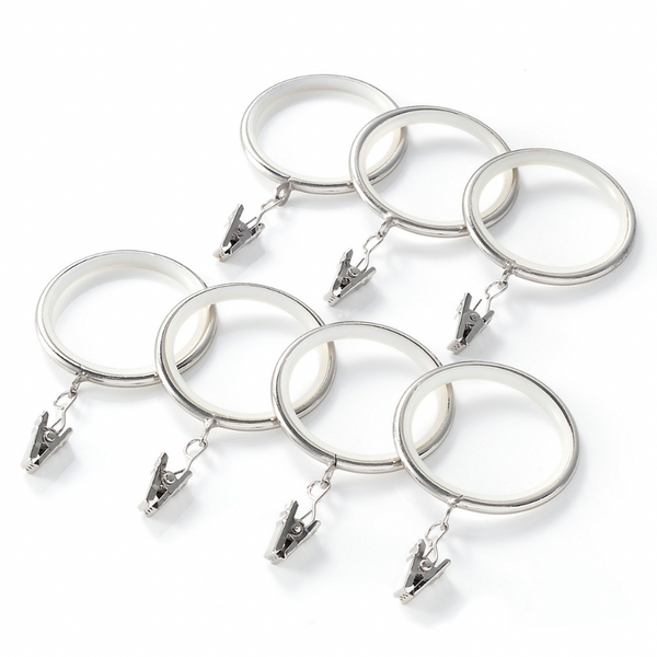 Curtain Clip Ring, Polished Nickel, Set of 7