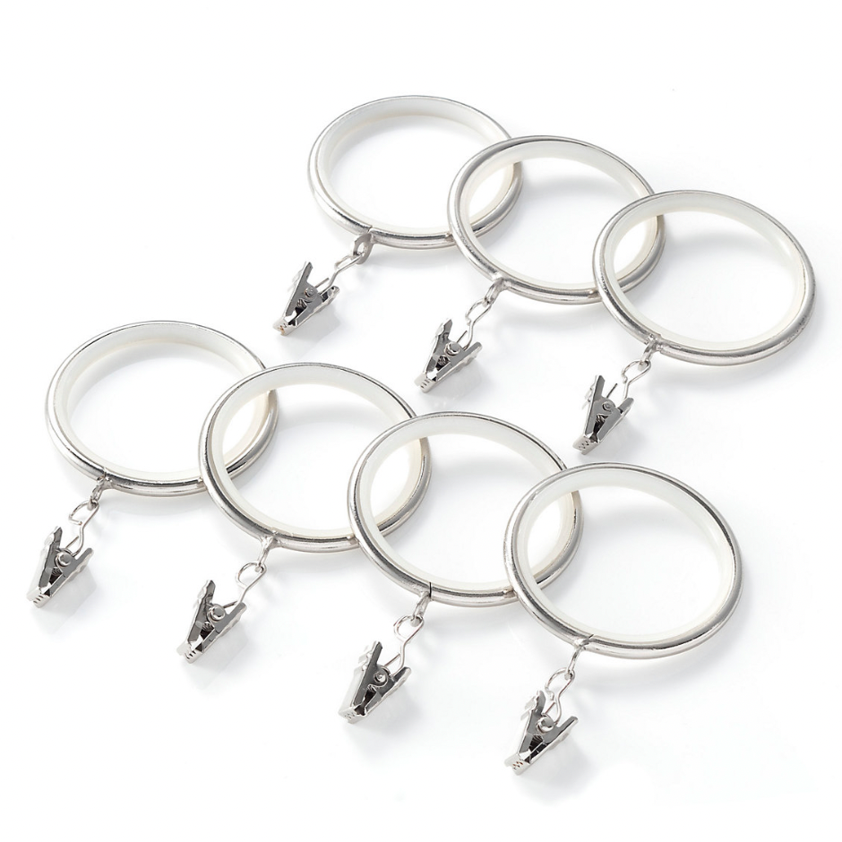 Curtain Clip Ring, Polished Nickel, Set of 7