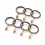 Curtain Clip Ring, Satin Brass, Set of 7