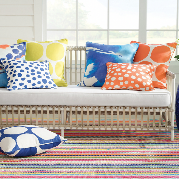 Spot On Indoor/Outdoor Pillow-  Orange, 16" x 20" (Lumbar)