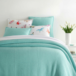 Boyfriend Matelasse Collection, Soft Turquoise