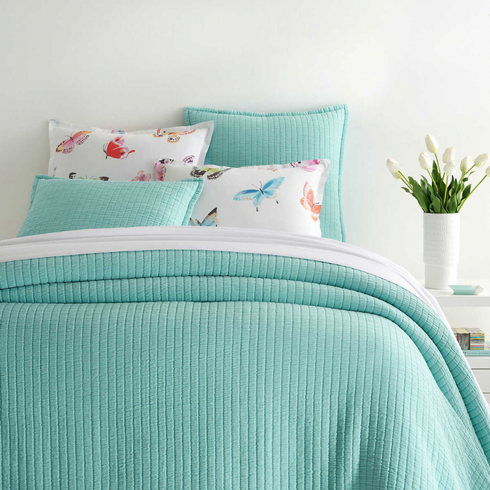 Boyfriend Matelasse Collection, Soft Turquoise