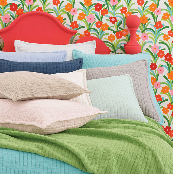 Boyfriend Matelasse Collection, Soft Turquoise