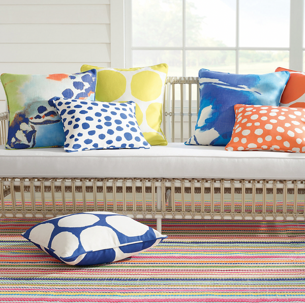 On The Spot Indoor/Outdoor Pillow- Cobalt,  22" x 22"
