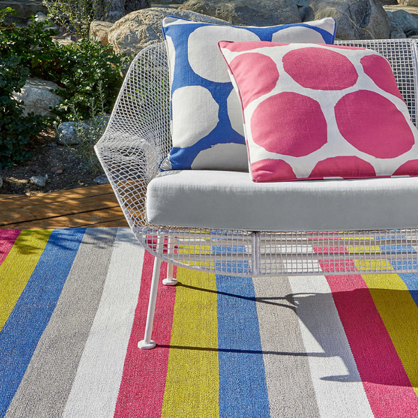 On The Spot Indoor/Outdoor Pillow- Cobalt,  22" x 22"