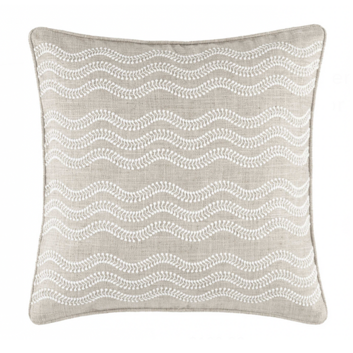 Scout Embroidered Indoor / Outdoor Decorative Pillow- Grey, 20" x 20"