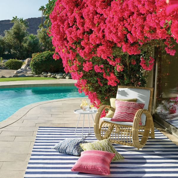 Scout Embroidered Indoor/Outdoor Decorative Pillow- Fuchsia, 20" x 20"