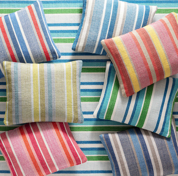 Always Greener Indoor/Outdoor Pillow- Blue/Grey, 16" x 20" (Lumbar)