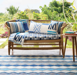 Always Greener Indoor/Outdoor Pillow- Blue/Grey, 16" x 20" (Lumbar)