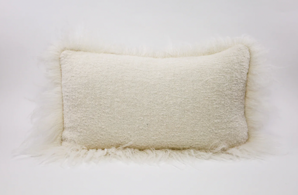 Winters Pillow- Cream, 24" x 15"