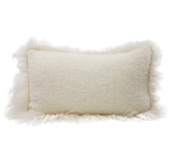 Winters Pillow- Cream, 24" x 15"