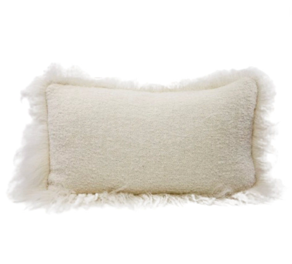 Winters Pillow- Cream, 24" x 15"