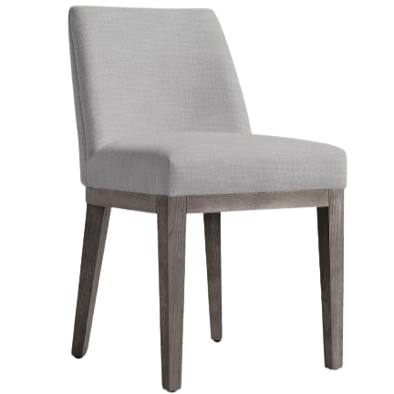 Morgan Curved-Back Fabric Dining Side Chair (Nickel)