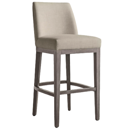 Morgan Curved-Back Armless Fabric Counter Stool (Sand)