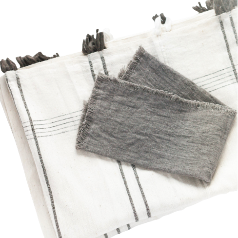 Stone Washed Linen Dinner Napkins
