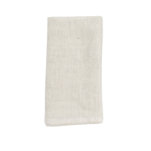 Stone Washed Linen Hemmed Dinner Napkin (Natural Chambray), Set of 6