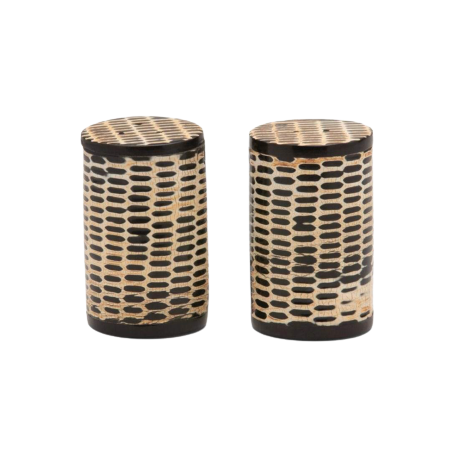 Franklin, Large Salt and Pepper Shakers, Burnt Horn