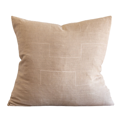 Harbor on Camel Pillow, 22" x 22"