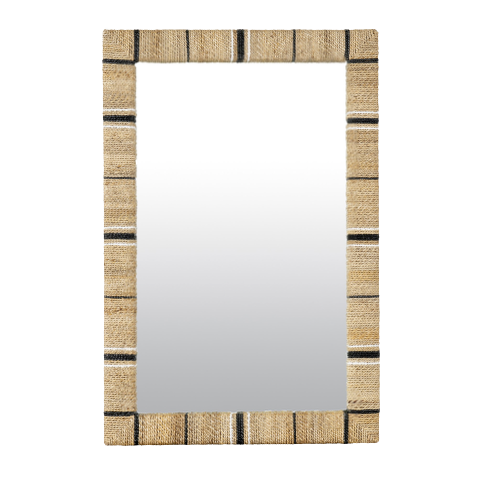Rectangle Maui Seagrass Mirror, 23" x 2" x 35"