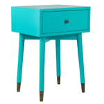 Crafted Home's Omaha Modern 1-Drawer Wooden Accent Side Table, Turquoise