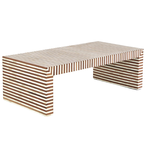 Sienna Coffee Table in Walnut / Bone, 48.5"L x 24"W x 16"H