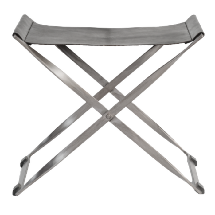 Harper Scissor Ottoman in Aged Obsidian & Burnished Riviera