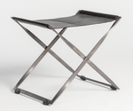 Harper Scissor Ottoman in Aged Obsidian & Burnished Riviera