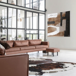 Umber Connection On Linen I - Framed Canvas, 53 x 53