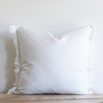 White Fringe Indoor/Outdoor Pillow, 22" x 22"