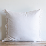 White Fringe Indoor/Outdoor Pillow, 22" x 22"