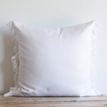 White Fringe Indoor/Outdoor Pillow, 24" x 24"