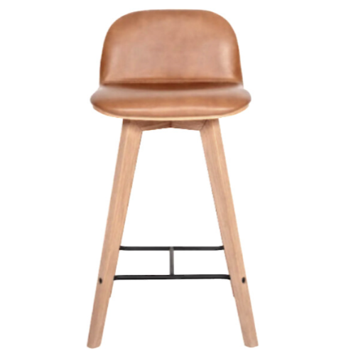 Napoli Leather Barstool in Tan