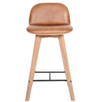 Napoli Leather Barstool in Tan