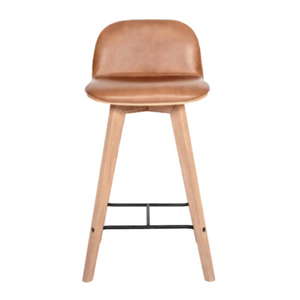 Napoli Leather Counter Stool in Tan