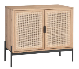 Avida Sideboard Small, Rustic Oak/Black, 37.5"W x 18.75"D x 32.5"H