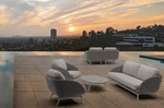 Scoop 3-Seater Sofa, Light Grey Aluminum, 80"W