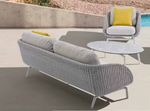 Scoop 3-Seater Sofa, Light Grey Aluminum, 80"W
