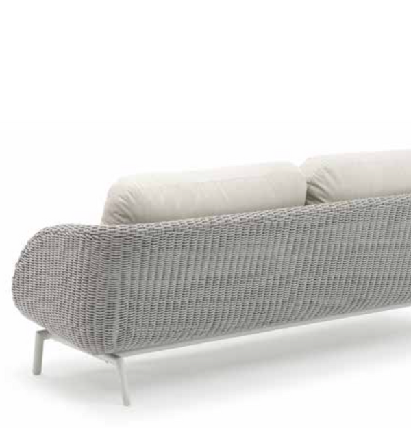 Scoop 3-Seater Sofa, Light Grey Aluminum, 80"W