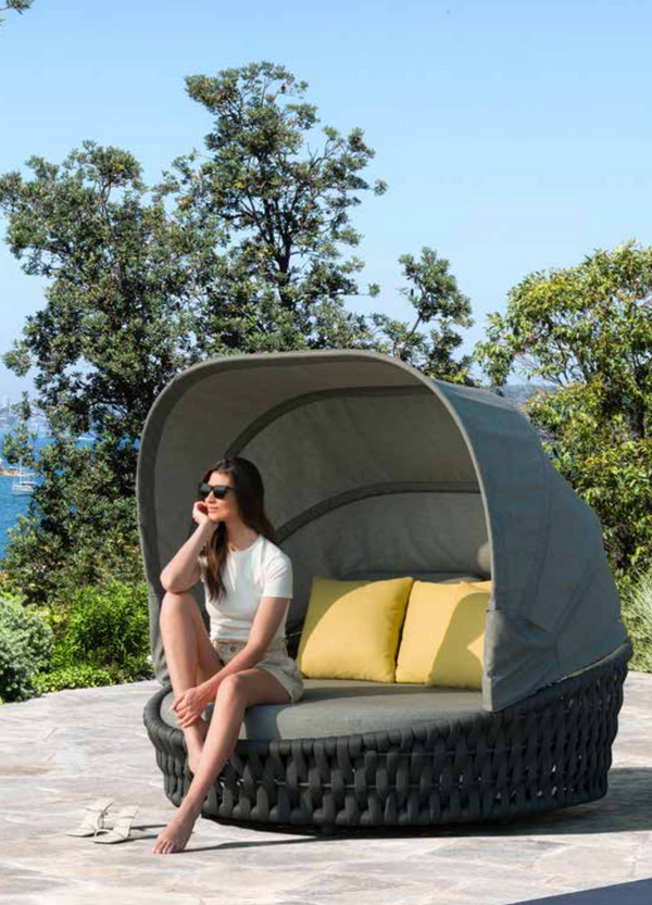 Hug Anthracite Max Rope Daybed with Canopy, Grey