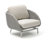 Scoop Occasional Chair with Optional Ottoman, Light Grey Aluminum