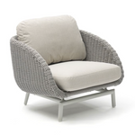 Scoop Occasional Chair with Optional Ottoman, Light Grey Aluminum