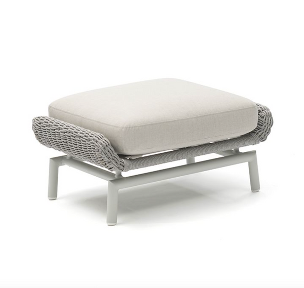 Scoop Occasional Chair with Optional Ottoman, Light Grey Aluminum