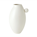 Ceramic Ball Handled Vase/ Ice Bucket & Pitchers, 3 Styles, White Glaze