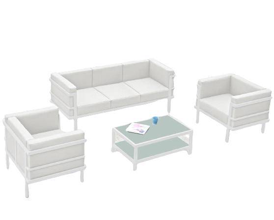 Angelina Indoor / Outdoor Living Set, White