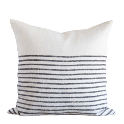 Three Quarter Stripe-Charcoal, 22" x 22"