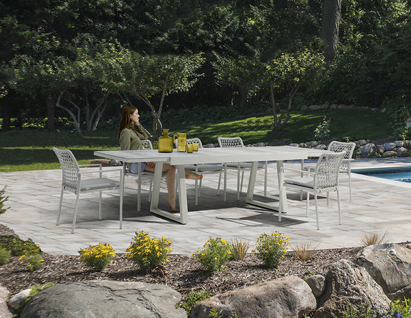 Together Extendable Dining Table - Light Grey, 79-118"L x 38"W