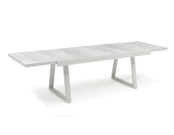 Together Extendable Dining Table - Light Grey, 79-118"L x 38"W