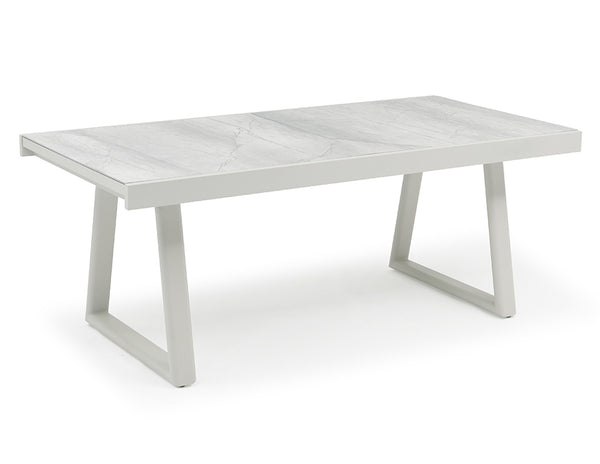 Together Extendable Dining Table - Light Grey, 79-118"L x 38"W