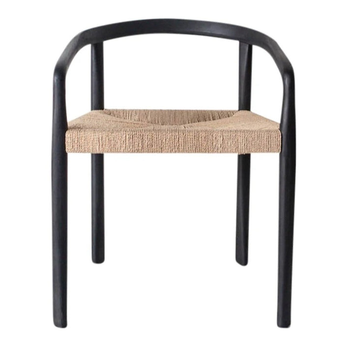 Bridgette Dining Chair- Natural Paper Cord & Black Teak Wood