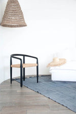 Bridgette Dining Chair- Natural Paper Cord & Black Teak Wood